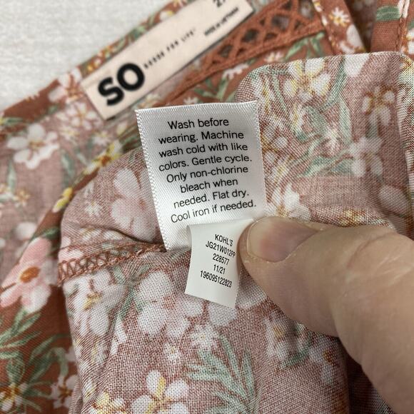 Sonoma SO Goods For Life Layering Tank Top Women 2X Rust Floral Boho Crochet NWT - Picture 7 of 9